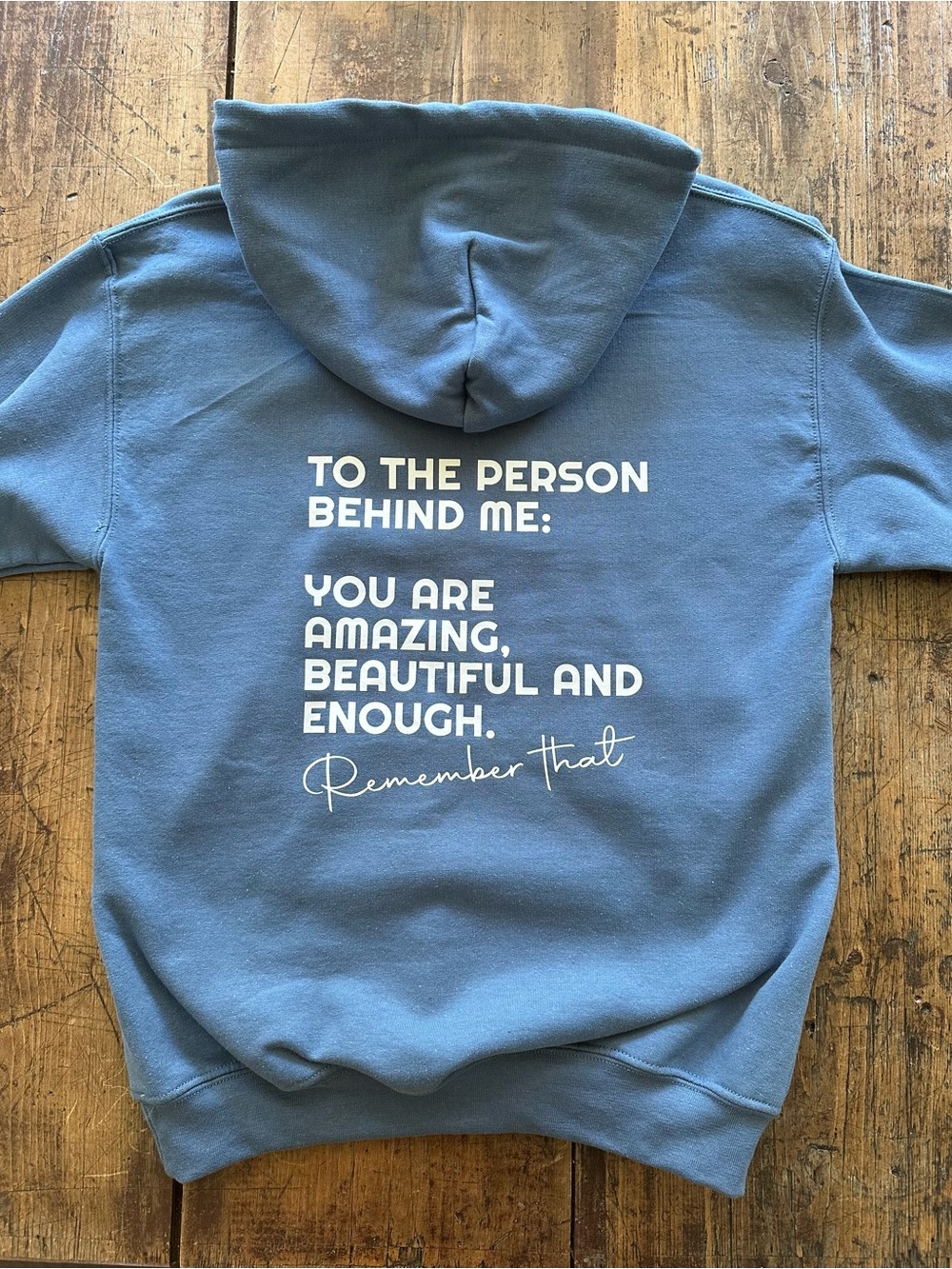 NWOT Mental Health Awareness Blue Hoodie with White Print S